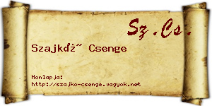 Szajkó Csenge névjegykártya
