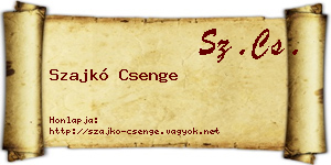 Szajkó Csenge névjegykártya